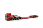 Preview: WSI Models 5927185 NOOTEBOOM RED LINE VOLVO FH5 GLOBETROTTER XL 10X4 LOWLOADER - 5 AXLE + DOLLY - 1 AXLE