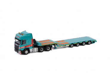 WSI Models 01-3153 Gruber SCANIA R HIGHLINE | CR20H 6X4 TAG AXLE SEMI LOW LOADER - 4 AXLE