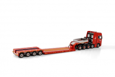 WSI Models 5927176 NOOTEBOOM RED LINE SCANIA S HIGHLINE CS20H 10X4 LOW LOADER - 4 AXLE