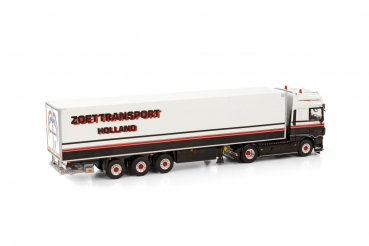 WSI Models 01-4008 PETER ZOET TRANSPORT DAF XF SUPER SPACE CAB MY2017 4X2 REEFER TRAILER - 3 AXLE