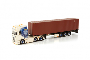 WSI Models 01-3792 SNEEPELS TRANSPORT SCANIA R HIGHLINE 6X2 TAG AXLE CONTAINER TRAILER - 3 AXLE WITH 45 FT CONTAINER