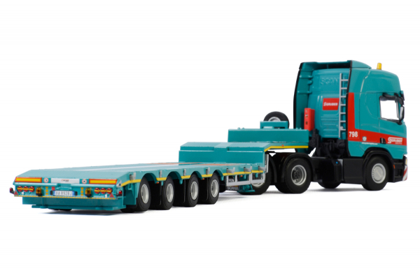 WSI Models 01-3153 Gruber SCANIA R HIGHLINE | CR20H 6X4 TAG AXLE SEMI LOW LOADER - 4 AXLE