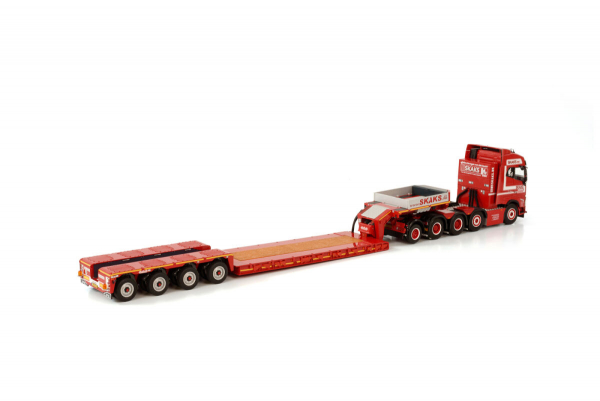 WSI Models 01-3759 SKAKS SPECIAALTRANSPORT VOLVO FH5 GLOBETROTTER 8X4 LOWLOADER - 4 AXLE WITH ADD ON AXLE